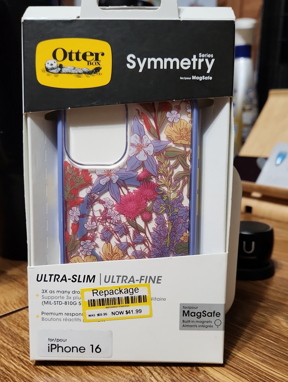 OtterBox Symmetry Series Floral MagSafe Case - Purple, Pink, Yellow